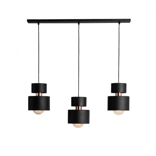 Lustra Kadm 3xE27 metal negru/cupru Aldex