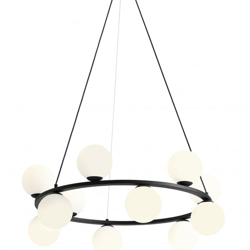 Lustra Krone 12xE14 metal/sticla negru Aldex