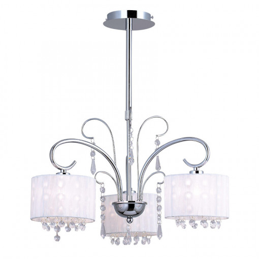 Lustra Span 3xE14 metal/cristal/textil crom Italux