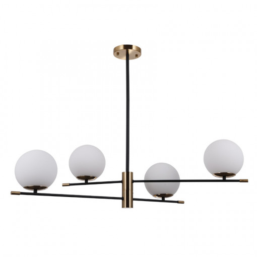 Lustra Stelia 4xE14 metal/sticla negru mat/bronz antichizat Italux