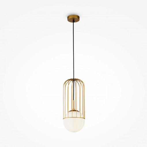 Pendul Telford 1xE27 metal/sticla auriu/alb Maytoni P362PL-01G