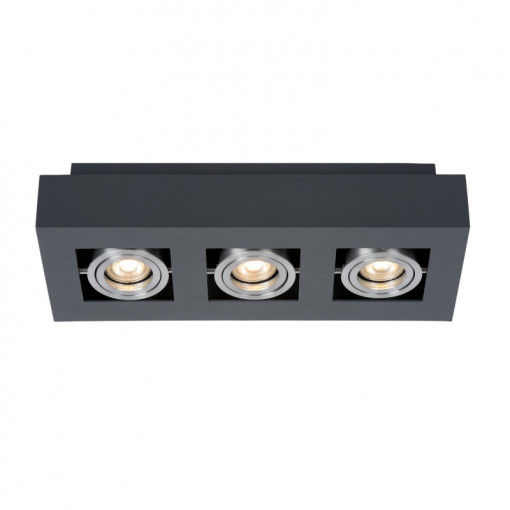 Spot aplicat Casemiro 3xGU10 metal negru/argintiu Italux