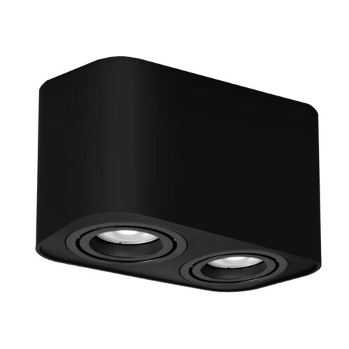 Spot aplicat Kobald 2xGU10 metal/sticla negru Rabalux RBL2053