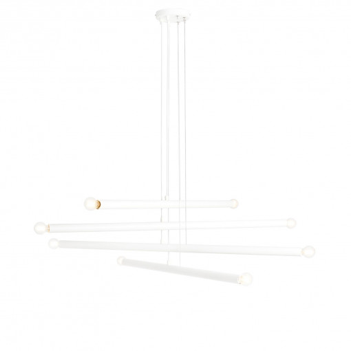 Candelabru Tubo 8xE14 metal alb Aldex