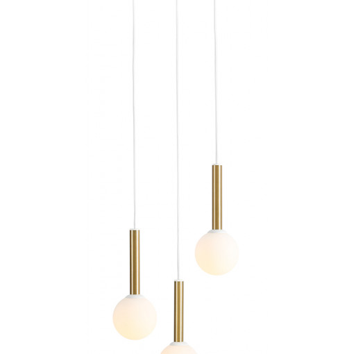 Lustra Rinn 3xE14 metal/sticla alb Aldex