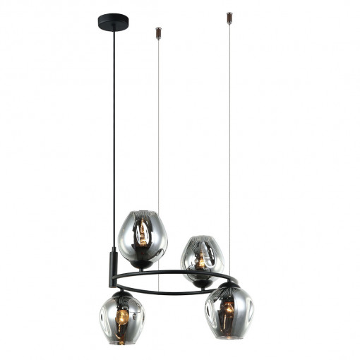 Lustra Roxane 4xE27 metal/sticla negru Italux