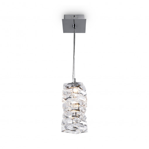 Pendul Coil LED metal/sticla crom/transparent Maytoni