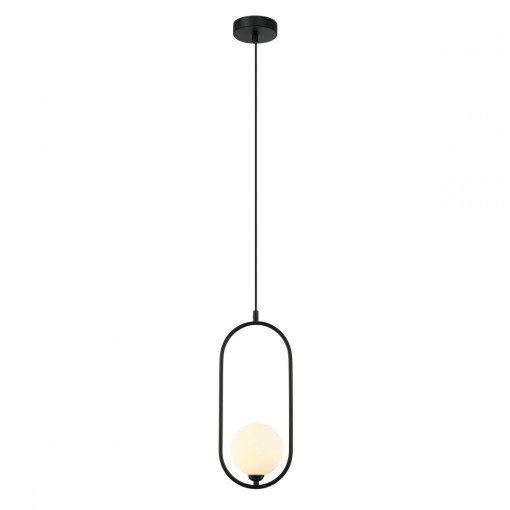 Pendul Lupus 1xG9 metal/sticla negru/alb Italux