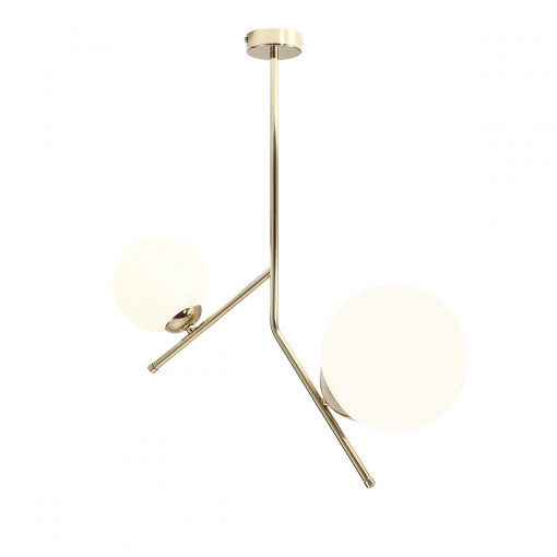 Plafoniera Gallia 1+1xE14+E27 metal/sticla auriu Aldex