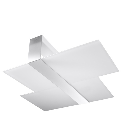 Plafoniera Massimo 2xE27 metal/sticla alb/crom rectangular