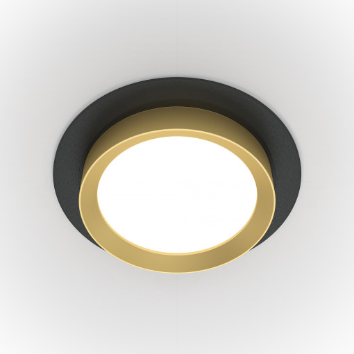 Spot incastrat Hoop 1xGX53 metal negru/auriu Maytoni DL086-GX53-RD-BG