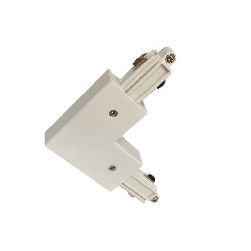 Accesoriu sina Marvi Track Connector L stanga metal/acril alb Italux