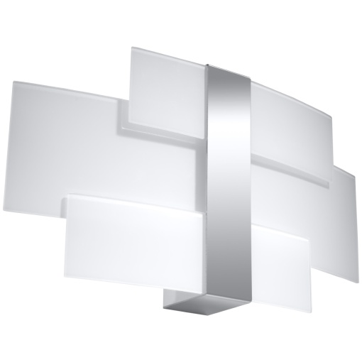 Aplica Celia 2xG9 metal/sticla alb/crom rectangular
