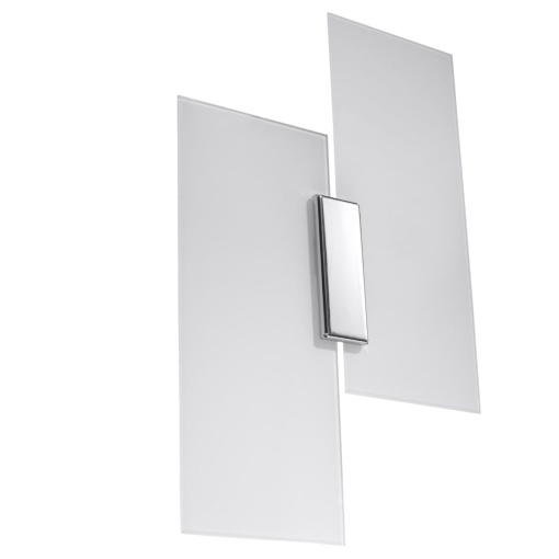 Aplica Fabiano 2xE27 metal/sticla alb/crom rectangular
