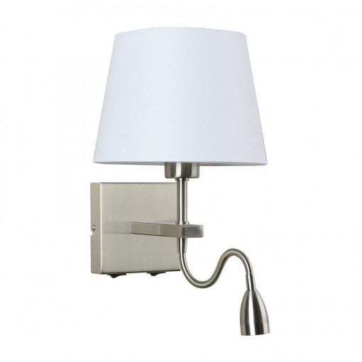 Aplica Norte 1+1xE27+LED metal/textil nichel Italux