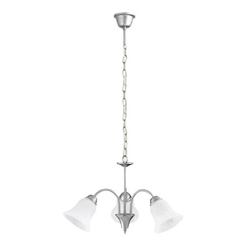 Candelabru Francesca 3xE14 metal/sticla nichel/alb Rabalux