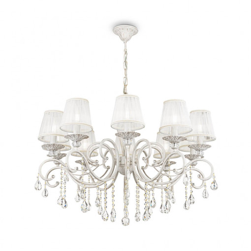 Candelabru Grace metal/textil/cristal alb/auriu Maytoni