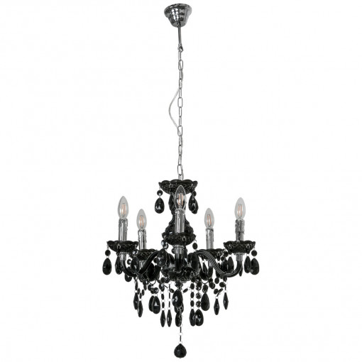 Candelabru Whiz 5xE14 metal/acril negru Italux