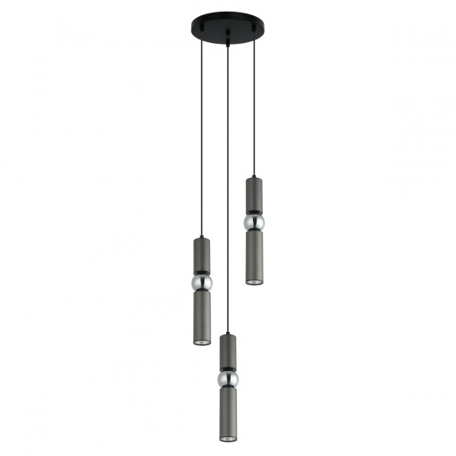 Lustra Isidora 3xGU10 metal negru/gri/chrom Italux