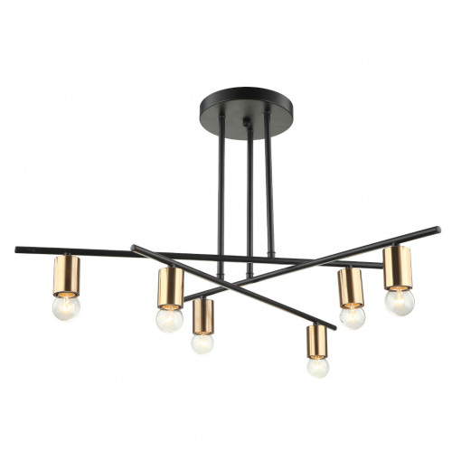 Lustra Normani 6xE27 metal bronz/negru Italux