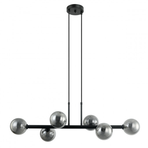 Lustra Olbia 6xG9 metal/sticla negru Italux