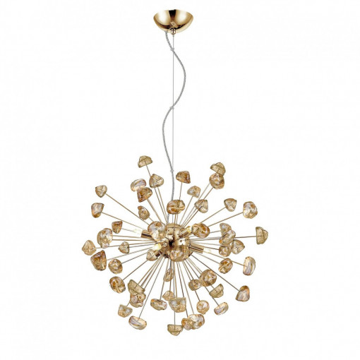 Lustra Star 6xG9 metal/sticla auriu/amber Zuma Line