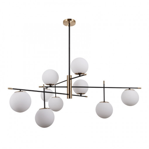 Lustra Stelia 9xE14 metal/sticla negru mat/bronz antichizat Italux