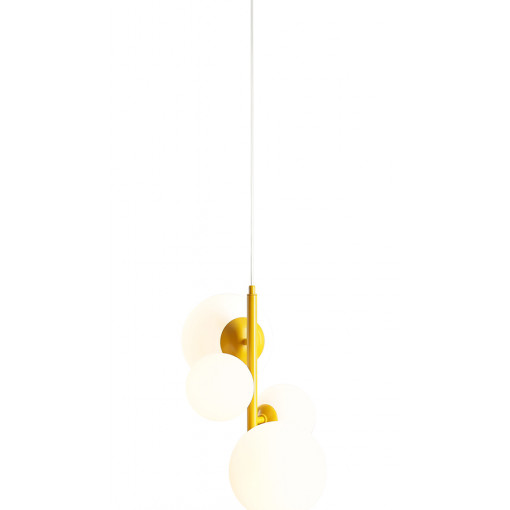 Pendul Bloom 2xE14+2xE27 metal/sticla galben Aldex