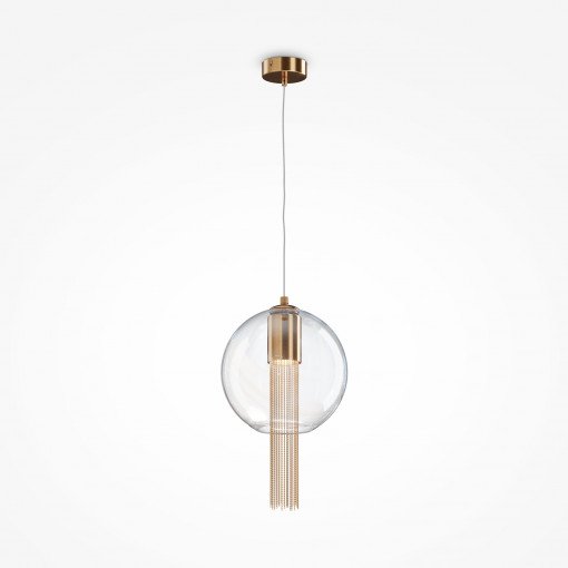Pendul Flusso 1xGU10 metal/sticla bronz/transparent Maytoni