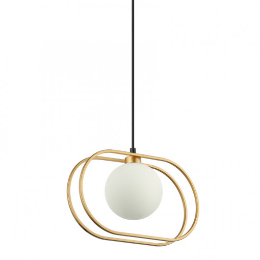 Pendul Grosetta 1xG9 metal/sticla auriu/negru Italux