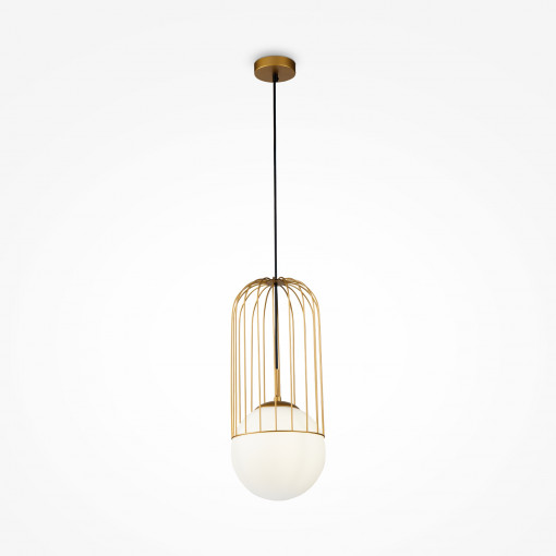 Pendul Telford 1xE27 metal/sticla auriu/alb Maytoni