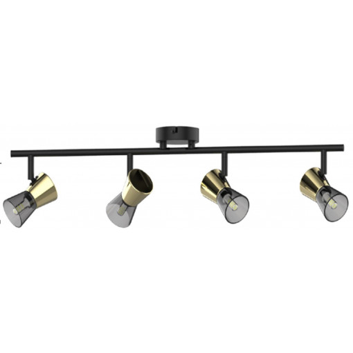 Plafoniera Cento 4xG9 metal/sticla negru/auriu Zuma Line