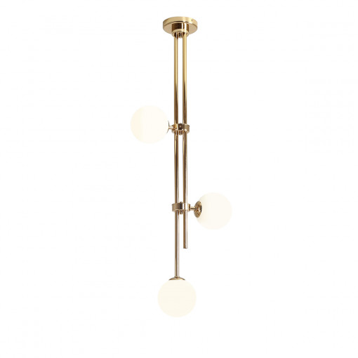 Plafoniera Harmony 3xE14 metal/sticla auriu Aldex