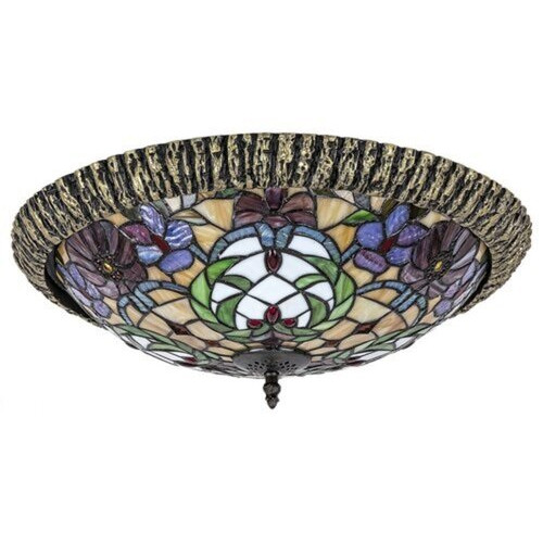 Plafoniera Mirella 2xE27 metal/sticla bronz/multicolor Rabalux