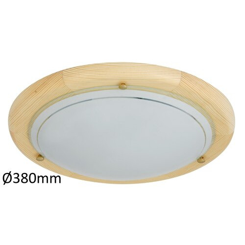 Plafoniera Ufo 2xE27 metal/lemn/sticla natur/alb Rabalux RBL5421