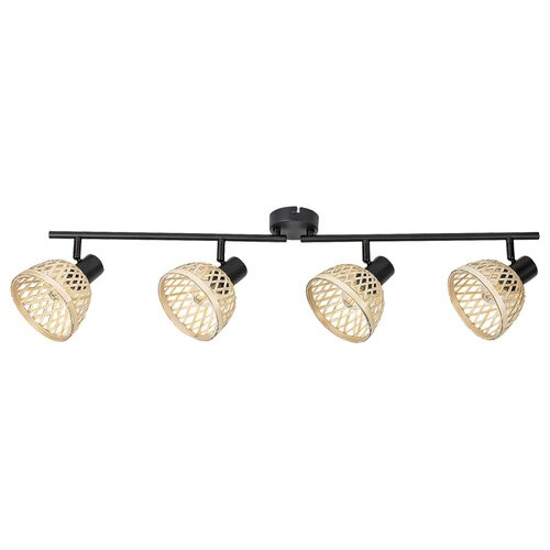 Spot bara Rattan 4xE14 metal/ratan negru/fag Rabalux