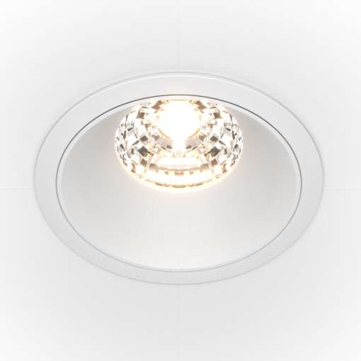 Spot incastrat Alfa LED metal alb Maytoni DL043-01-15W4K-D-RD-W