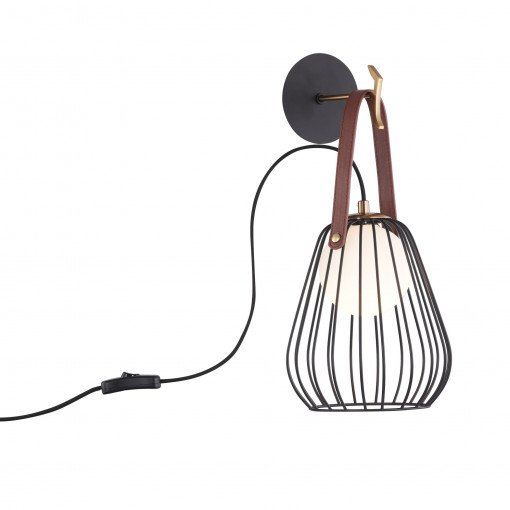 Aplica Indiana 1xG9 metal/sticla negru/auriu Maytoni