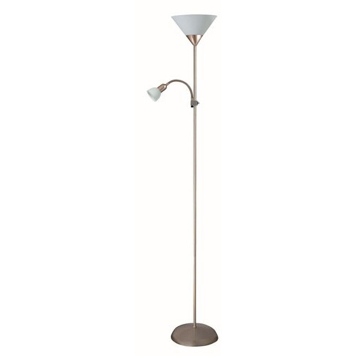 Lampadar Action 1+1xE27+E14 metal/acril nichel/alb Rabalux RBL4064