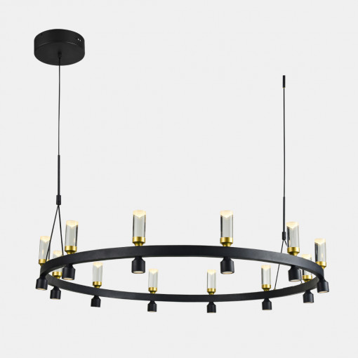 Lustra Almelo LED 50,4W 3103 lumeni metal/acril negru/auriu Italux