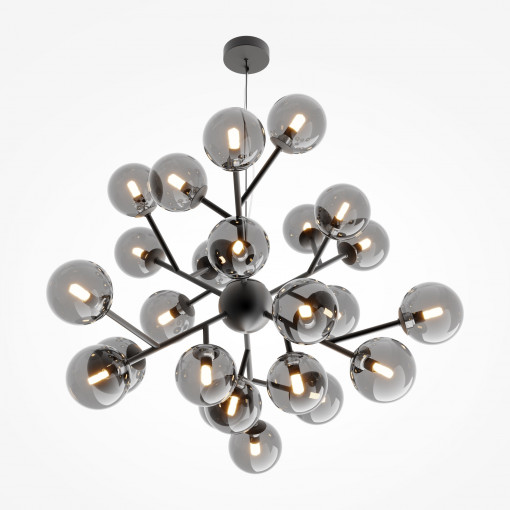 Lustra Dallas 24xG9 metal/sticla negru/fumuriu Maytoni