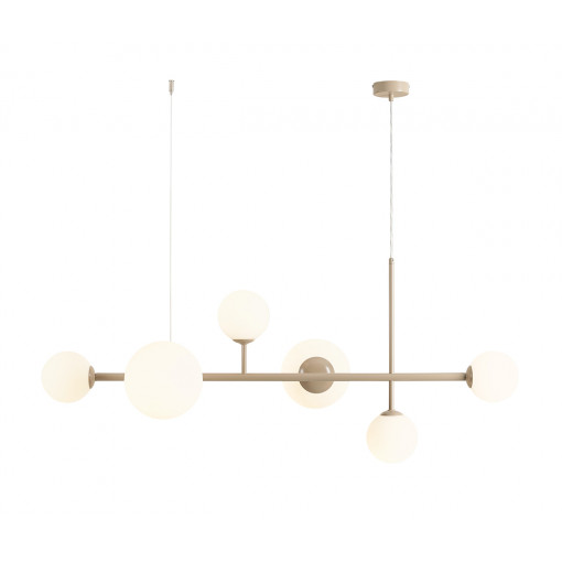 Lustra Dione 4xE14+2xE27 metal/sticla bej Aldex