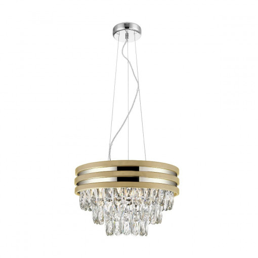 Lustra Naica 4xE14 metal/cristal auriu/transparent Zuma Line
