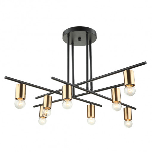 Lustra Normani 8xE27 metal bronz/negru Italux