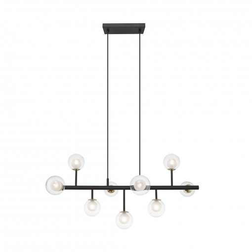 Lustra Riano 9xG9 metal/cristal negru/auriu Zuma Line