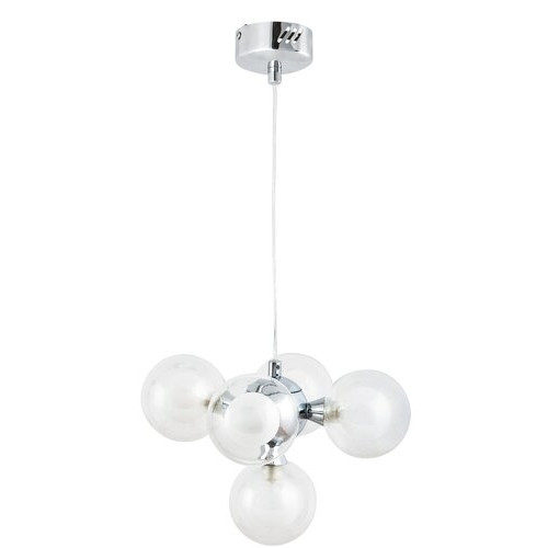Pendul Briella 5xG9 metal/sticla crom/alb Rabalux