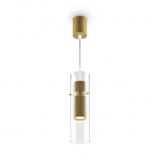 Pendul Dynamics 1xGU10 metal/sticla auriu/transparent Maytoni