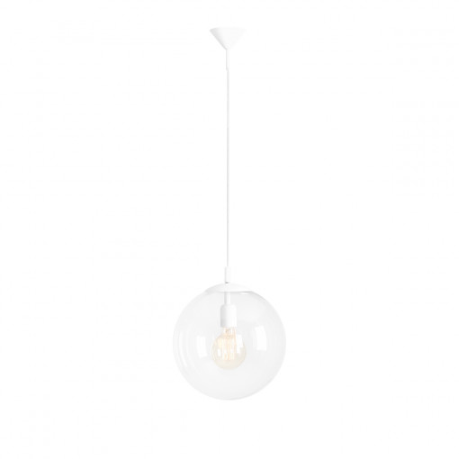 Pendul Globus G 1xE27 metal/sticla alb Aldex