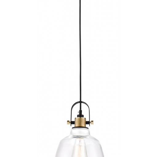 Pendul Irving 1xE27 metal/sticla negru/transparent Maytoni