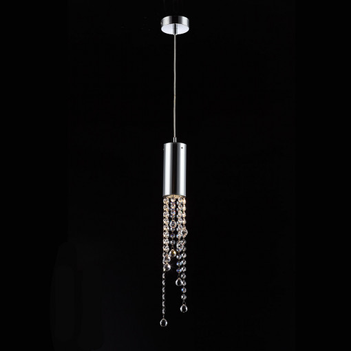 Pendul Larix 1xGU10 metal/sticla crom Italux